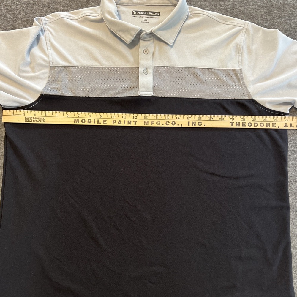 Pebble Beach Mens Short Sleeve Dry-Luxe Performance Polo Black/Gray XXL‎ - Picture 2 of 6